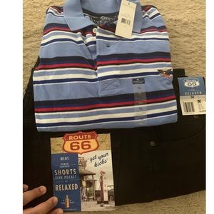 ROUTE 66 jean shorts + AMERICAN LIVING SHIRT NWT